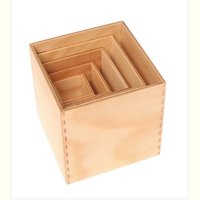 Деревянный сортировщик «Коробочки» 15х15 см, Grimm's