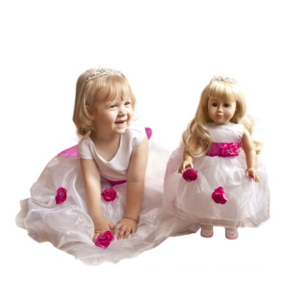 Платье Mia бальное белое с розами