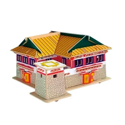 Сборная деревянная модель «Тибетский домик 2» РНС072 цветной, Чудо-дерево
