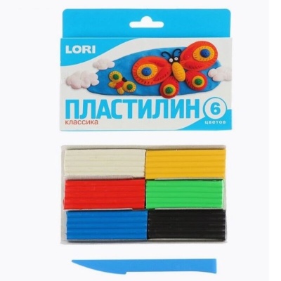 Пластилин Lori «Классика», 6 цветов