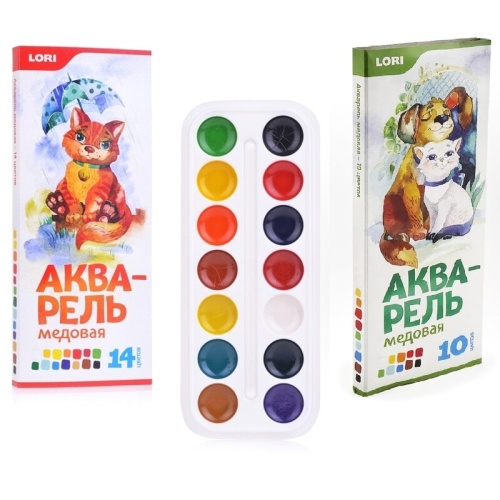 Акварель медовая Lori без кисти, картон